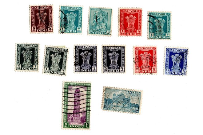 13 India●1947-1951●incl. Victory Tower Chittorgarh•Amritsar Temple●Used●Hinged