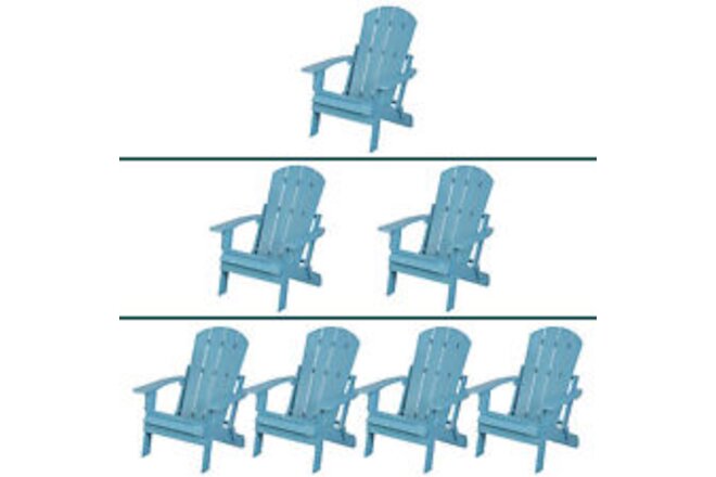 1/2/4PCS Folding Adirondack Chair for Outdoor Patio Garden Lawn Backyard Deck