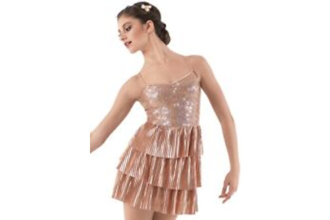 Weissman Field of Gold Sequin Dance Dress Size X-Large Adult Style 8511 New D1