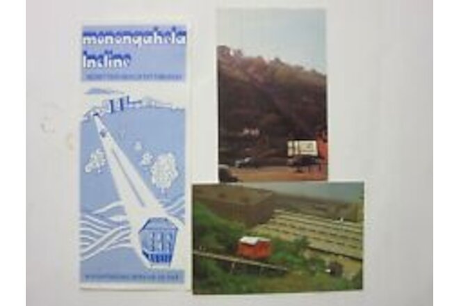 Lot of 3 Monongahela Incline Items 2 Unused Post Cards & 1980 Flyer Pittsburgh