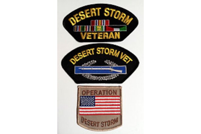 Operation Desert Storm Veteran Vet Military Embroidered Patch Lot (Qty 3) NEW