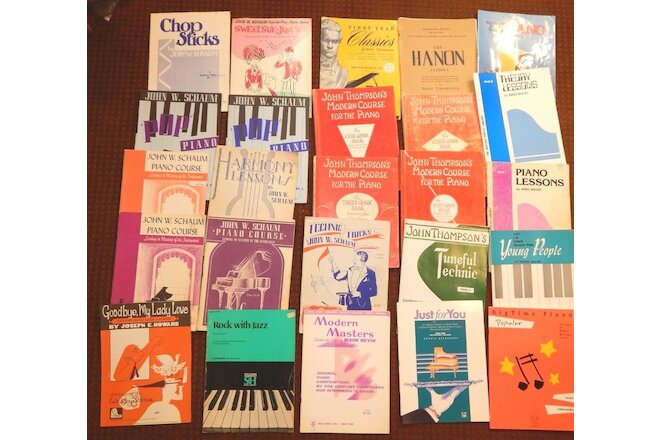 25 Vintage Sheet Music John Schaum, Thompson, Method, Lesson, Solos Piano Lot