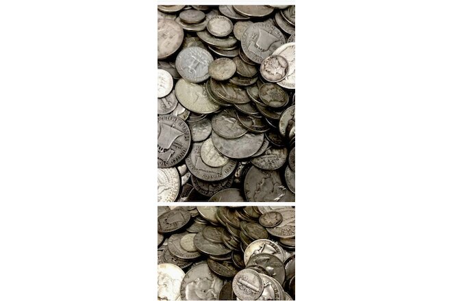 Lot Up To 400 Yr Old US Silver Coins 2 oz Avoir Std  Mix Dates ONLY 90% Low S&H