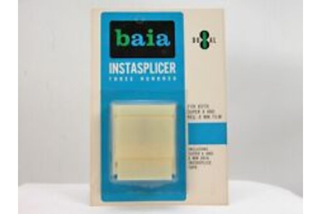New BAIA Super-8 & Regular 8mm DUAL Format FILM SPLICER With Splicing Tape Nice!