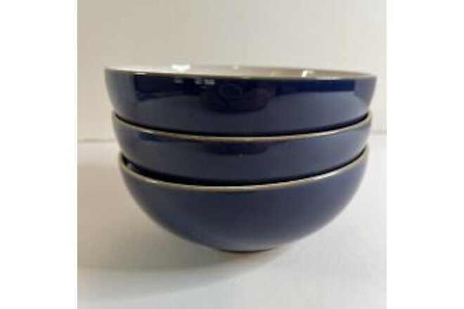 Denby Elements Dark Blue Coupe Cereal Bowls - Set of 3