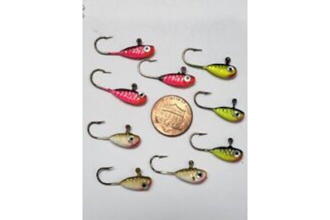 9 Erie Dearie Horizontal Micro Jigs .07 oz Trout Crappie Walleye Perch Sunfish