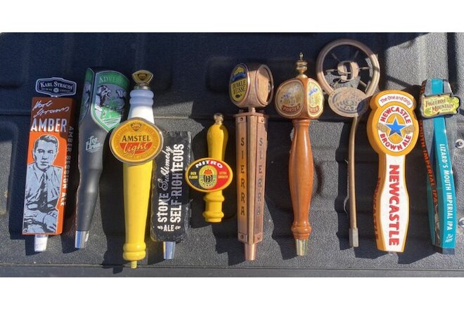 NICE Lot Of 10 Beer Tap Handles MAGIC HAT 9-ANCHOR PORTER-NEWCASTLE-STONE-SIERRA