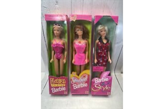 Vintage Barbie Doll Lot Of 3 Sweetheart, Florida, Style New Sealed Mattel Read