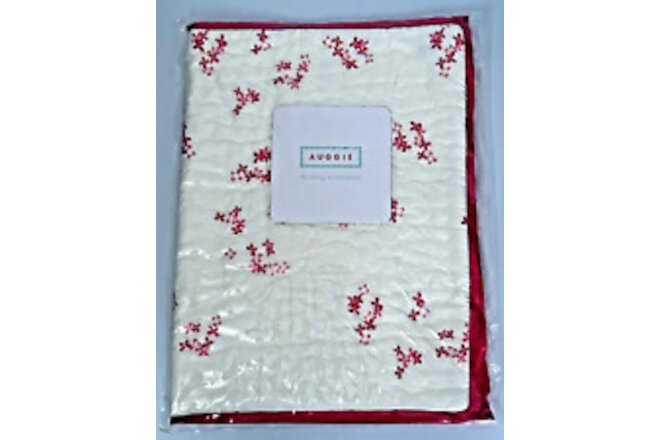 AUGGIE Bedding - Quilted Baby Pillow Sham / Cover - Pink Floral 12" x 18" - NEW