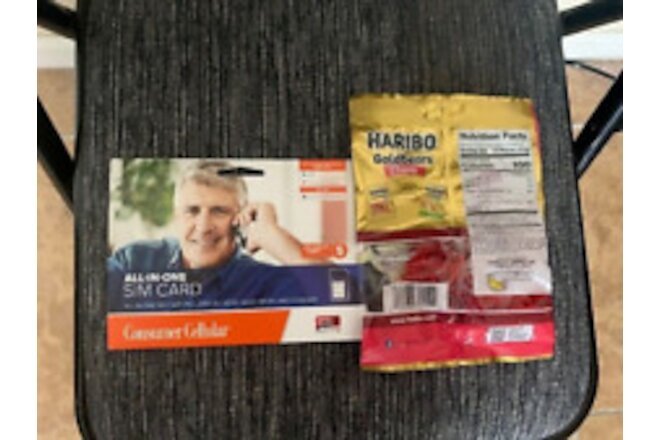 Combo  Consumer Cellular / T-Mobile Network  SIM Card + $10 Credit & Gummy Bears