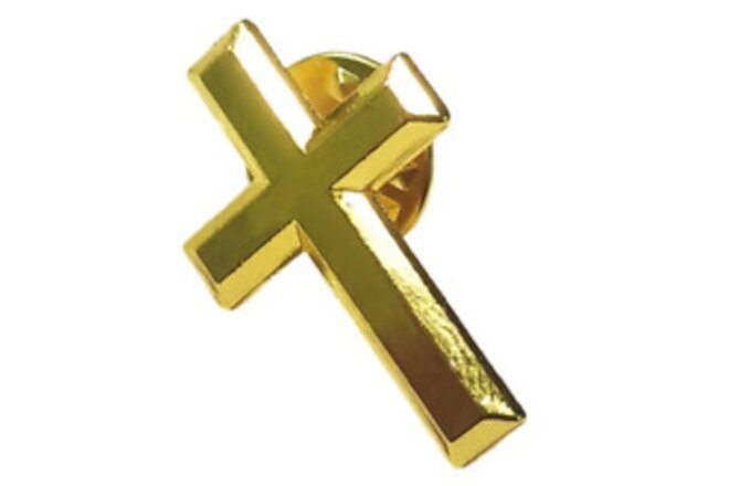 Religious Christian Bible Scripture Jewelry Enamel Elevated Cross Lapel Pin