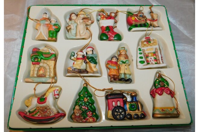 Lot of 12 Vintage Ceramic Christmas Ornaments Hudson Bay Co.