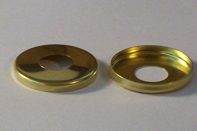SET OF 2 BRASS PLATED 1" CHECK RINGS LAMP PART NEW 54246J