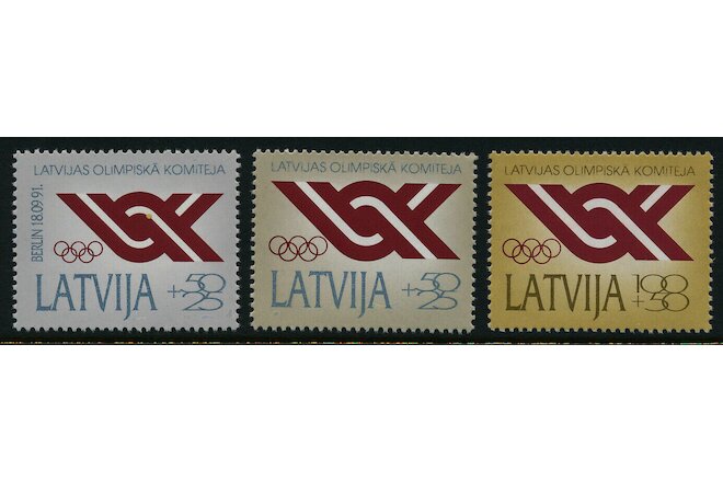 LATVIA - 1992 - Latvian Olympic Committee - MNH Set of 3 Stamps - Sc. #B150-B152
