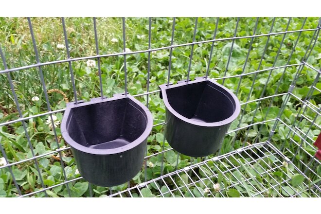 Set of 2 Feeder / Water Cups for Small Animal, Rabbit or Quail Wire Cages.