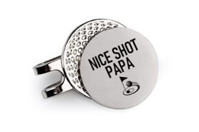 Funny Stainless Steel Golf Ball Marker - Nice Shot Papa Golf Ball Marker with...
