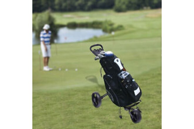 NEW Club Fold 360 Swivel 3 Wheel Push Pull Golf Cart Adjustable Straps US
