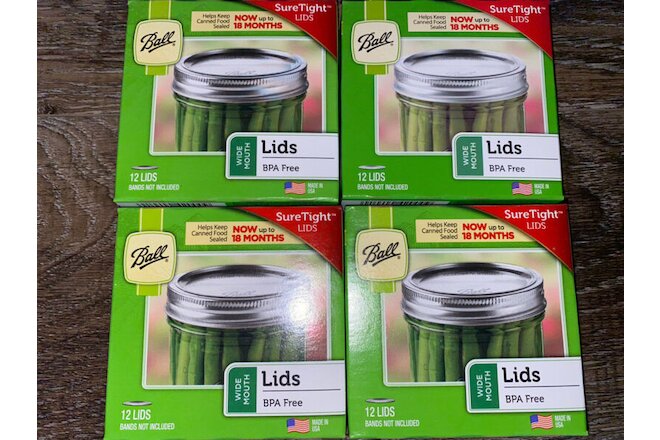Ball ~ Canning Lids Wide Mouth Size Jars Metal BPA Free ~ 48-Pack
