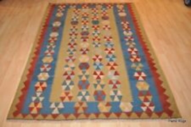 _HANDMADE_RUG_5' X 7' INDIAN NAVAJO DESIGN woven Kilim. Oriental rug area rug