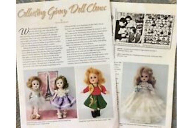 10p History Article - VTG GInny Doll Clones - Virga, Muffie, Gigi, Ginger. Vicki