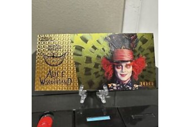 24k Gold Foil Plated The Mad Hatter Alice In Wonderland banknote Disney