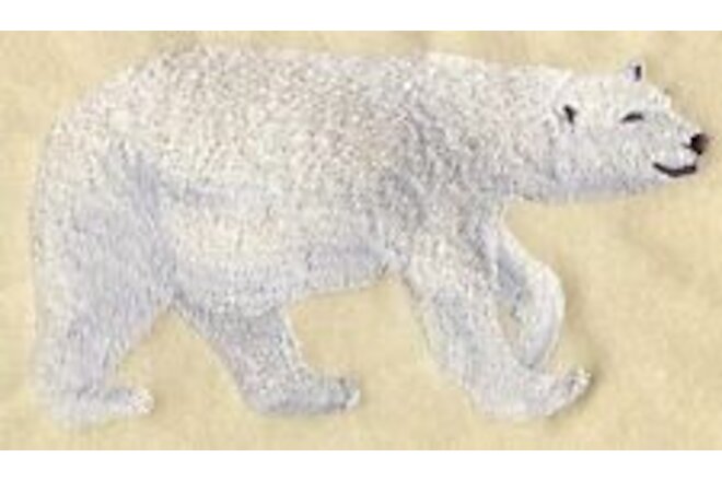 Embroidered Long-Sleeved T-Shirt - Polar Bear Walking M2033 Sizes S - XXL