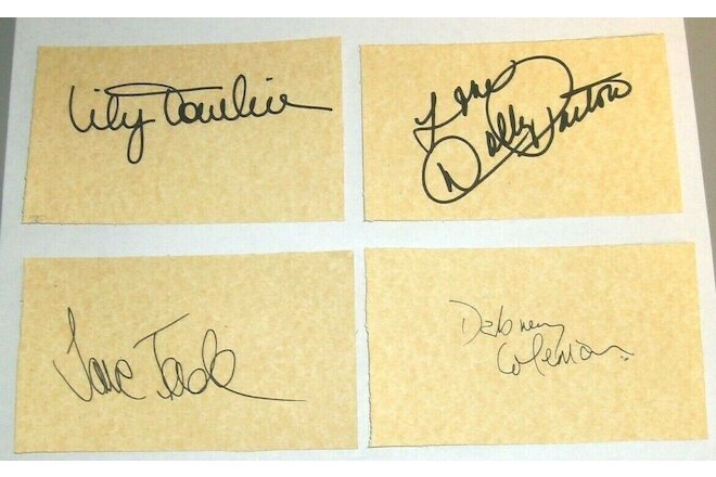 Autographed Parton Dabney Fonda Tomlin Printed Cards Lot 9 to 5 Movie Reprints