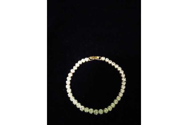 14K GOLD CLAD  ROUND LCS DIAMOND TENNIS BRACELET SZ 6-6.5 IN + BONUS
