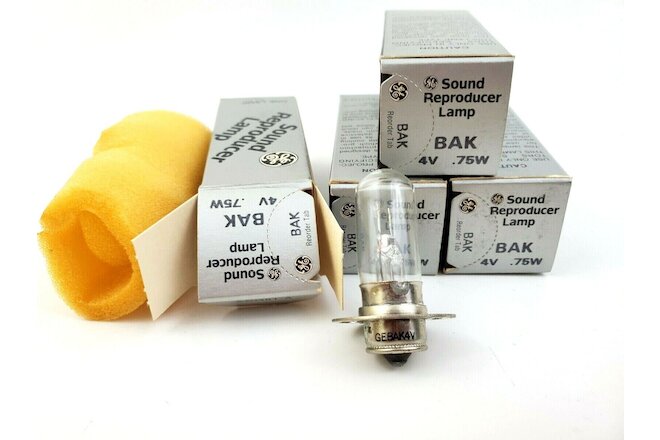 Lot of 4 GE BAK .75A 4V Sound Reproducer Lamps General Electric