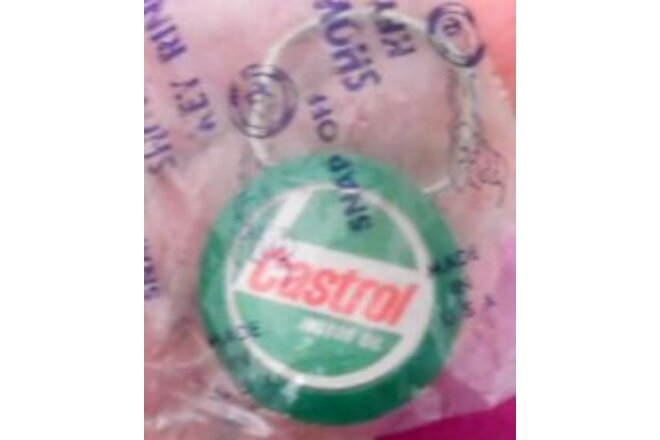 Vintage "Castrol Motor Oil" Key Ring Advertising piece mint in the package