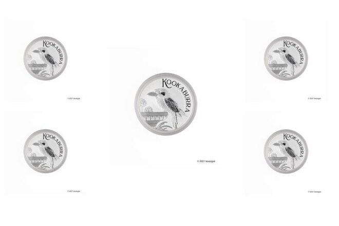 2022-P Australia 1oz Silver Kookaburra Coin 5oz Total - Lot of 5 - 5oz Total