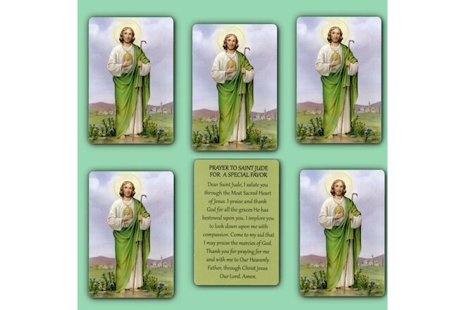 PACK OF 5 "PRAYER TO SAINT JUDE" HOLY CARD PRAYER CARDS