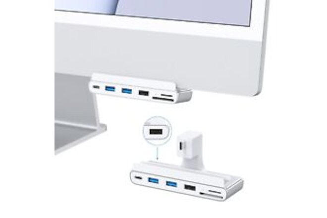 USB c hub for iMac 24 inch, 7-in-1 USB C hub, USB 3.0 5Gbps, SD/TF Card Reade...