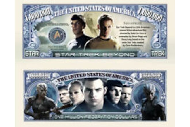 Star Trek Beyond Pack of 100 Collectible 1 Million Dollar Bills Funny Money