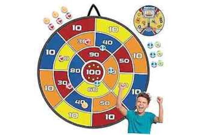 Outdoor Games, Large 29in Dart Board and Basketball Kids Games, Double-Sided