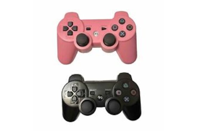 P3 Wireless Controller DualShock 3 Pink and Black- Lot Of 2