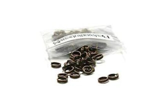 100 Plated Steel 5mm Round Double Loop Split Ring Jewelry Findings (Antique C...