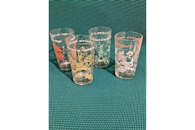 WIZARD OF OZ Swift Peanut Butter Glasses 1950's Straight Side - Set of 4