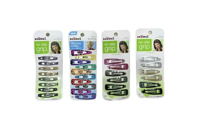 Lot Of 4 Packs Of Scunci Hair Clips Multiple Colors - 30 Clips Total
