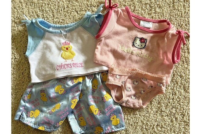Build a Bear Hello Kitty shirt and undies and Chicks Rule PJs #7