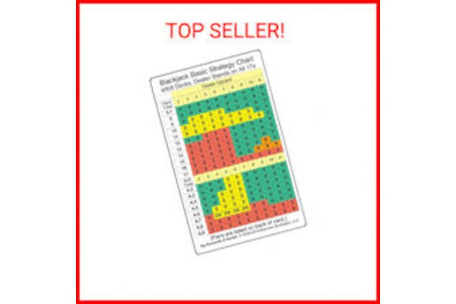 Blackjack Basic Strategy Chart: 4/6/8 Decks, Dealer Stands on All 17s (2-sided
