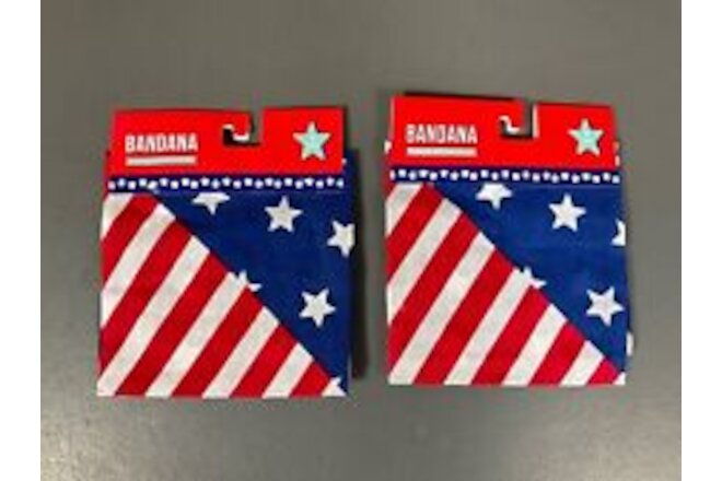 Premium USA Patriotic Flag Bandana Stars and Stripe Proud American  - 2 Pack