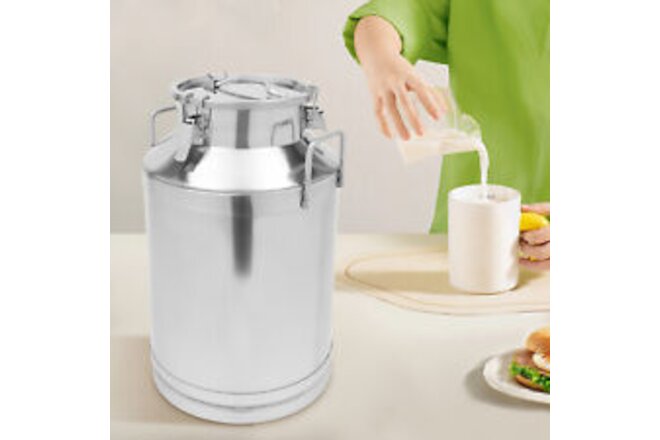 60L Stainless Steel Milk Can Wine Beer Pail Bucket Oil Barrel Storage Can TOP