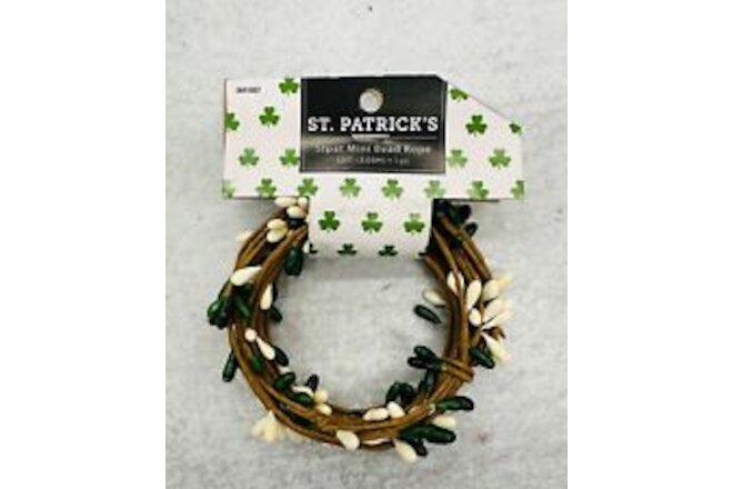 Pip Berry White & Green Mini Bead Rope Garland Home Decor 12ft St Patrick's Day