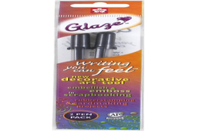 Sakura 38495 2-Piece Glaze 3-Dimensional Glossy Ink Pen Set, Gloss Black