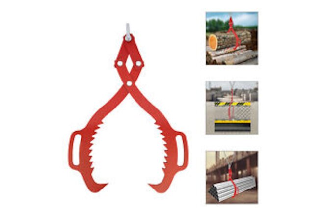 25" Claw Hook, Log Lifting Tongs, Heavy Duty Grapple Timber Claw 1000kg 2200lbs