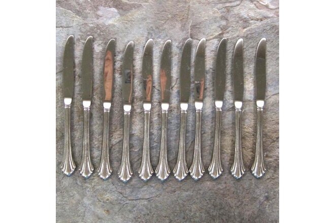 Oneida USA Bancroft Hollow Dinner Knives Lot of 11 Vintage Stainless Flatware