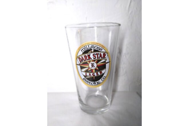Mill Rose Dark Star Lager Brewing Co. Beer Glass approx. 12 oz. Fast Ship!