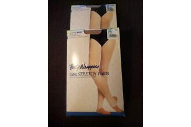 Body Wrappers Total Stretch Tights- Stirrup Foot A32 / A32X Jazzy Tan S-M 2 Pr.
