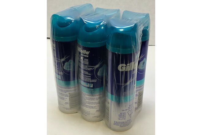 Gillette Series, 3x Action Protection Shave Gel, 7 OZ, LOT OF 6 CANS